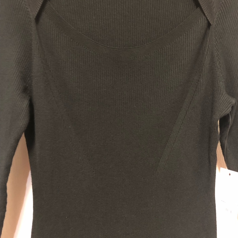 INTEMPO Long Sleeve Form Fitting Cutout Sweater Dress - Picture 4 of 15